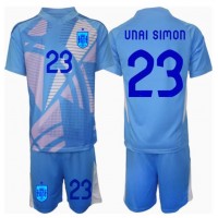 Španielsko Unai Simon #23 Brankarsky Domáci Detský futbalový dres ME 2024 Krátky Rukáv (+ trenírky)